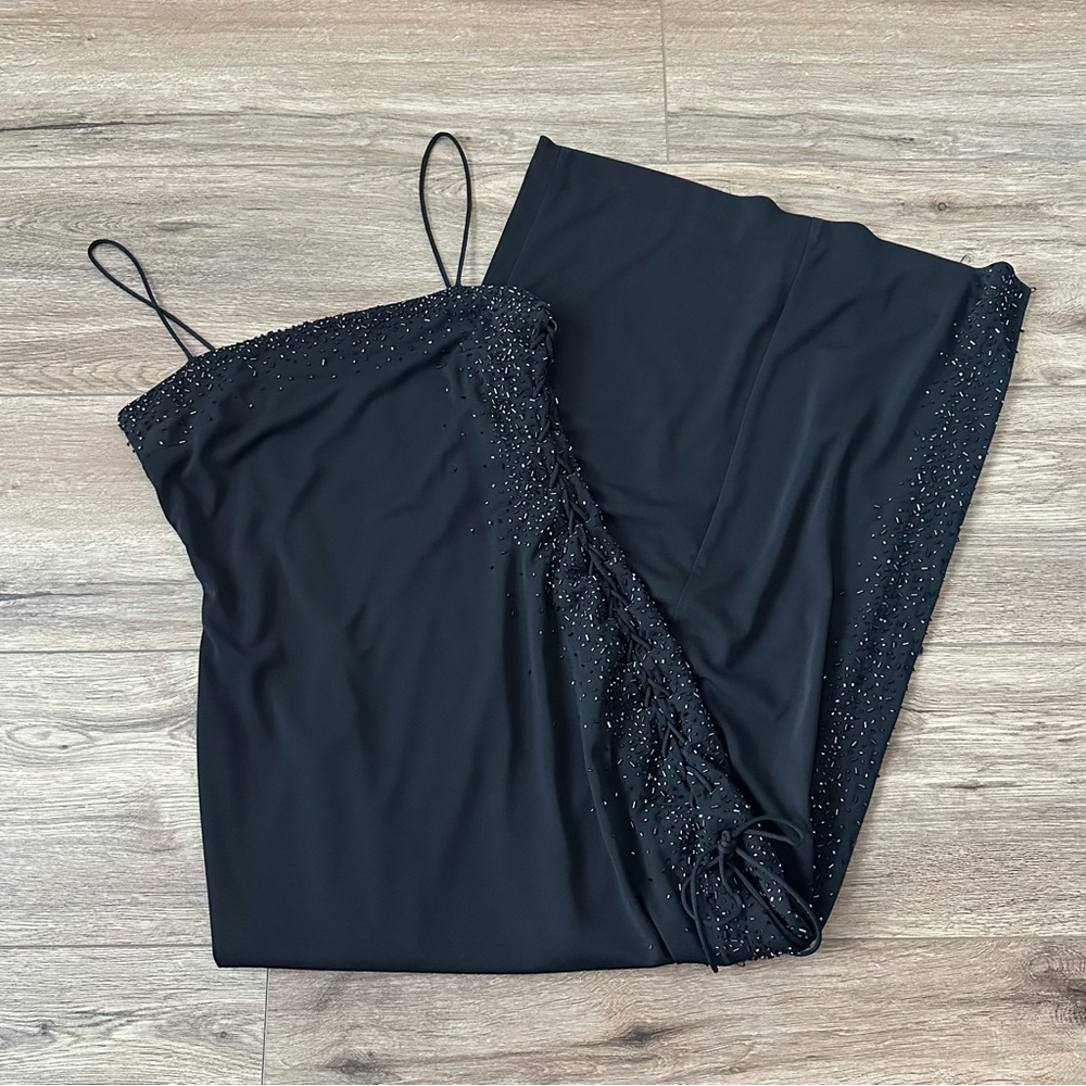 Elegant Black Beaded Gown
